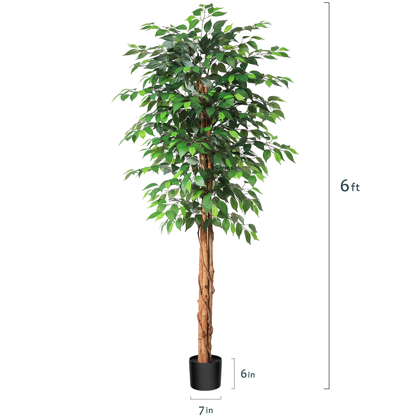 KAZEILA Artificial Ficus Tree With Natural Curved Trunk