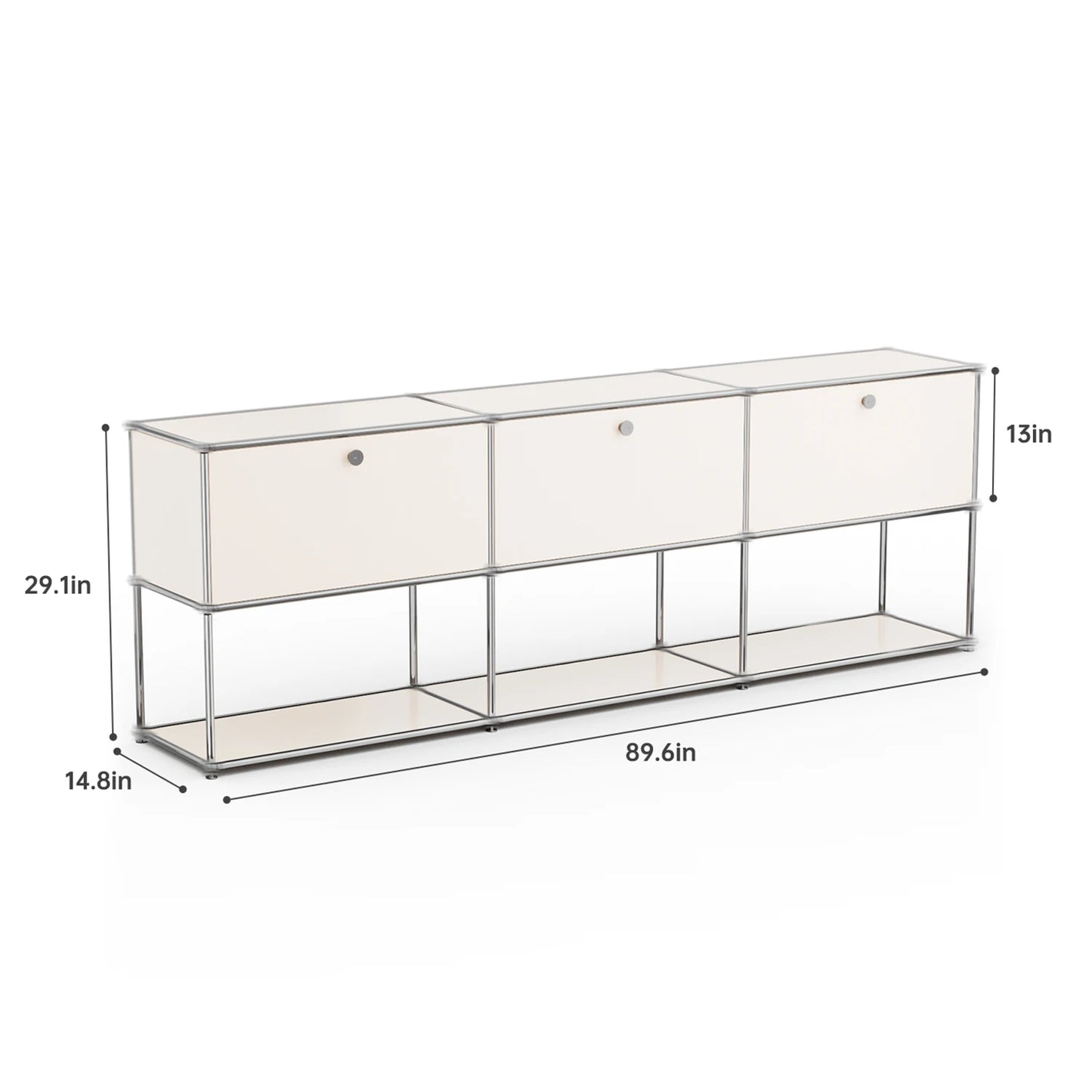 Metal Storage Cabinet TV Stand for Living Room and Office