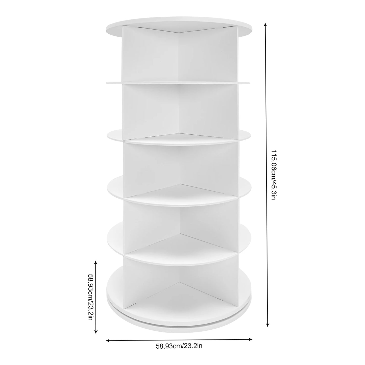Five Tier Rotating Shoe Rack Spinning PVC Organizer For Home