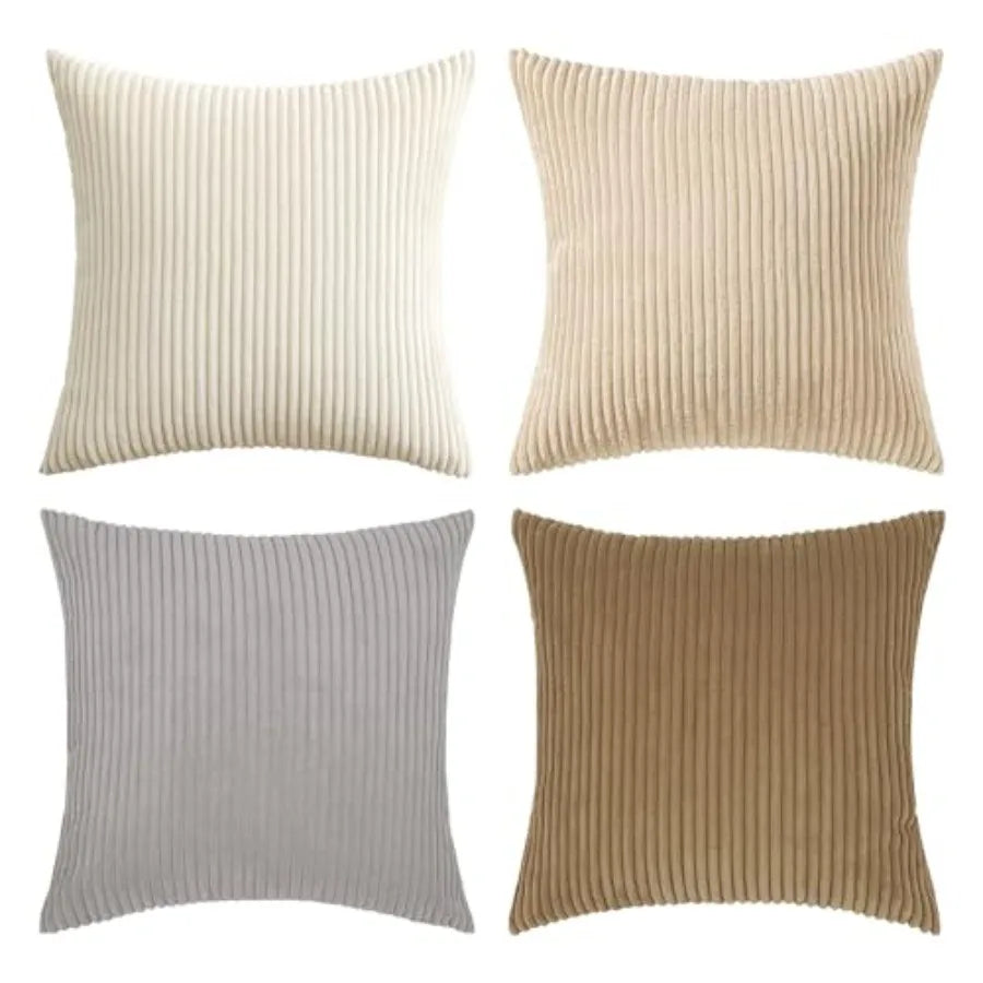 Modern Corduroy Farmhouse Throw Pillow Covers For Couch Decor