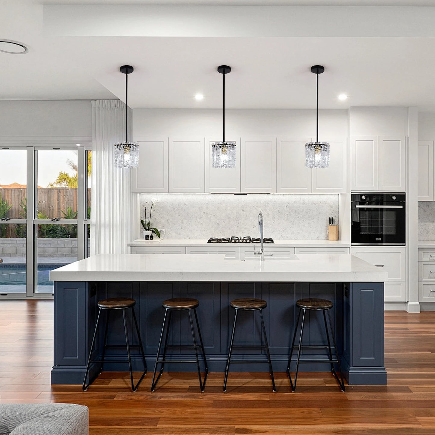 GreeLustr Crystal Glass Pendant Ceiling Lamp for Living Room