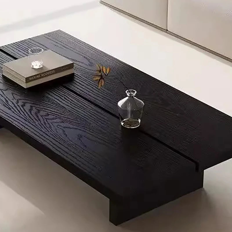 XMSJ Modern Wabi Sabi Rustic Wooden Rectangle Coffee Table