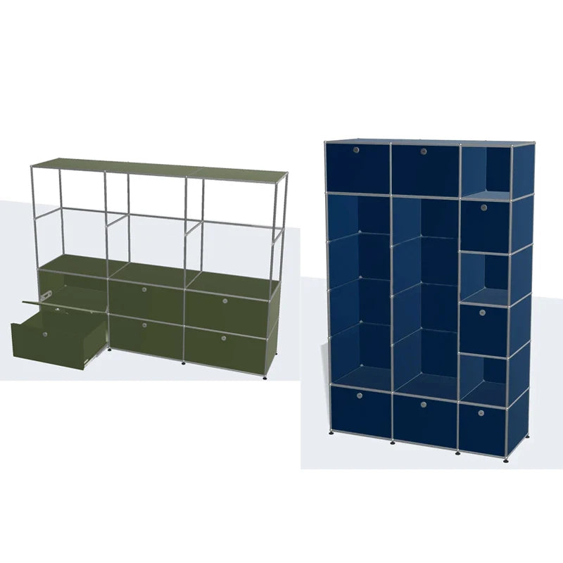 Bigcityfur Modern Metal Corner TV Stand Storage Cabinet