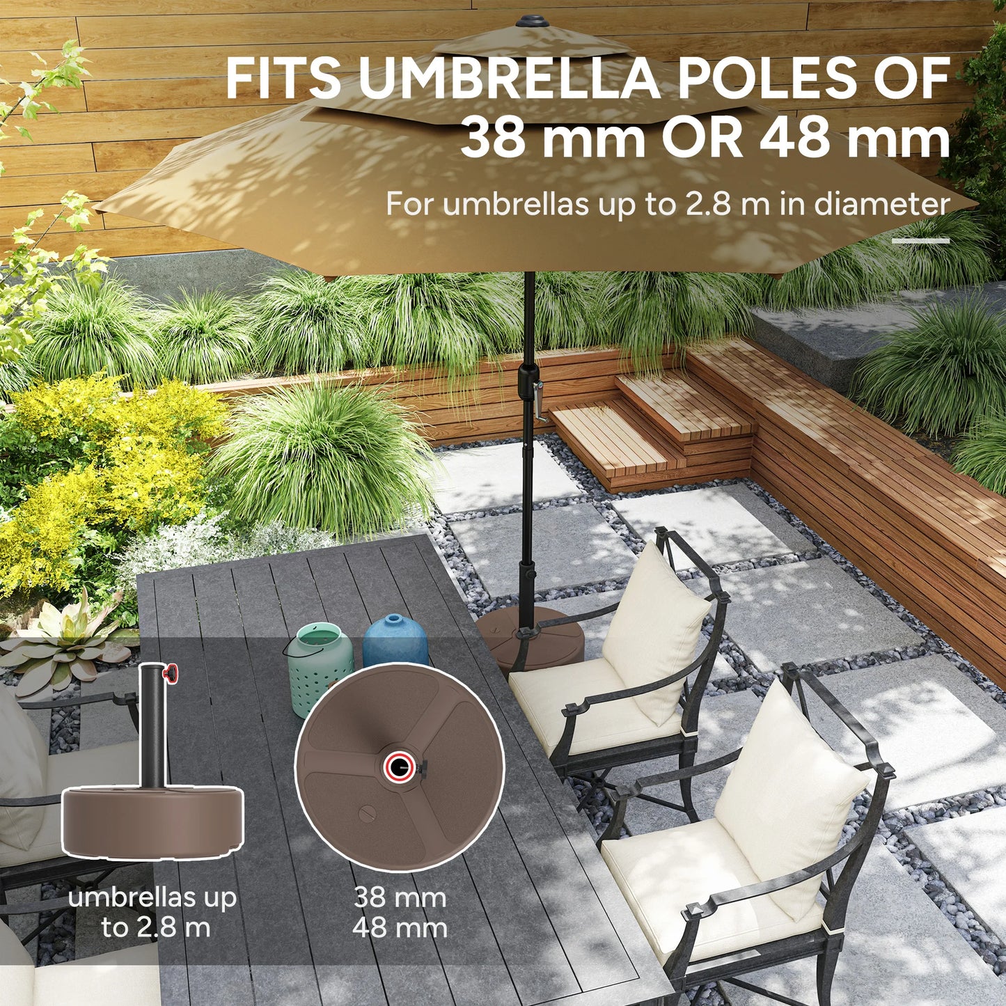 Heavy Duty Outdoor Umbrella Base Water Filled Stand