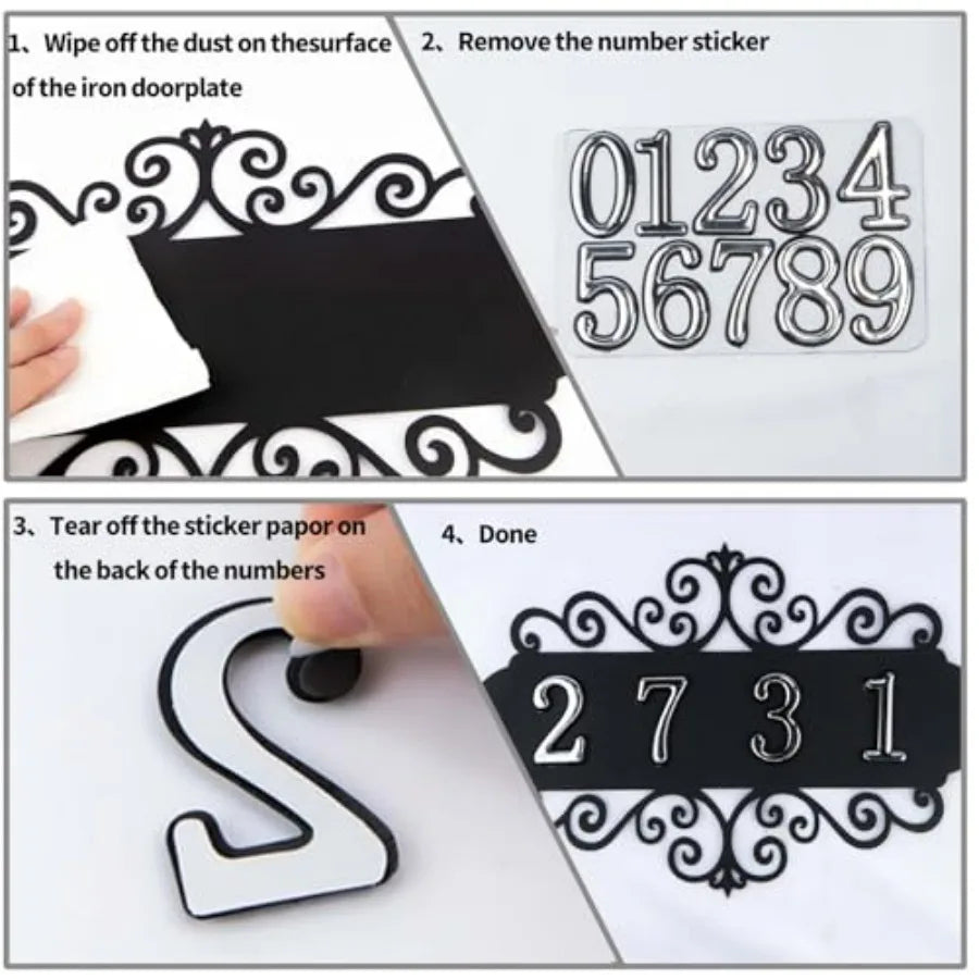 DIY Metal House Numbers Sign Outdoor Address Plaque Weatherproof