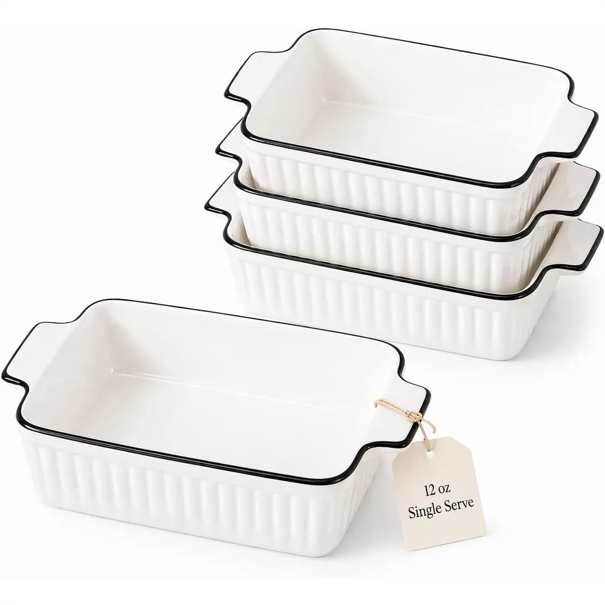 Ceramic Baking Dishes Set Of 4 With Handles For Casseroles