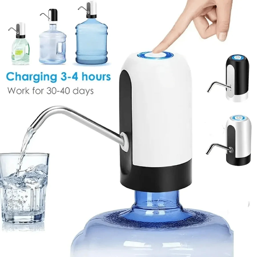 Electric Water Bottle Dispenser USB Rechargeable Pump For 3 To 5 Gallon Bottles