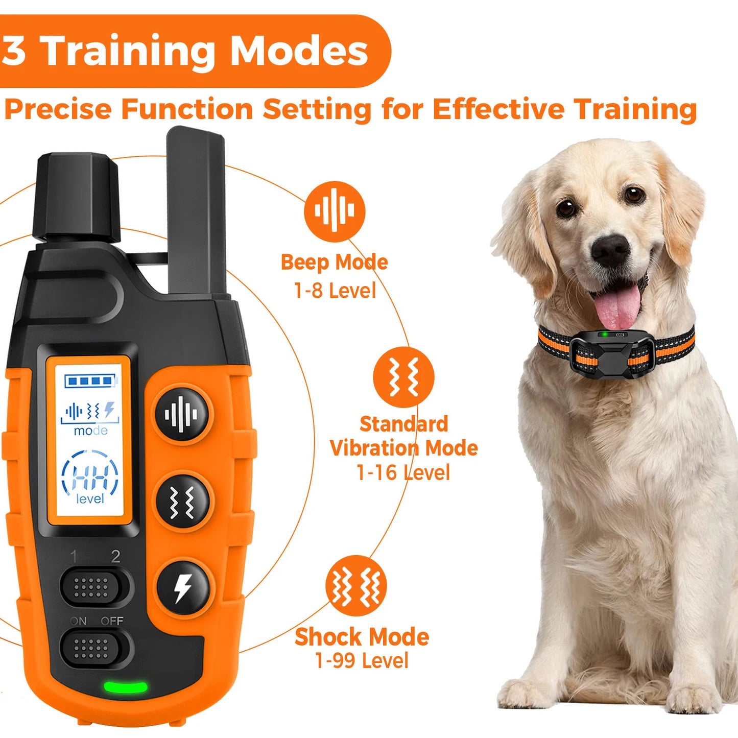 WXRPET Electric Dog Training Collar With Remote Control Waterproof Vibration