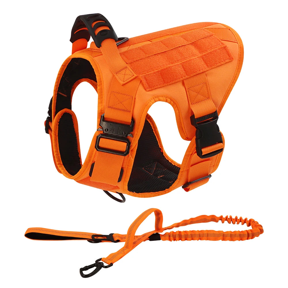 Military Camouflage Dog Harness Nylon Adjustable Vest For Training