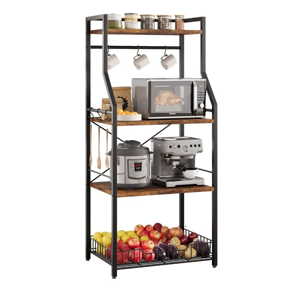 Kitchen Bakers Rack Microwave Stand Storage Organizer