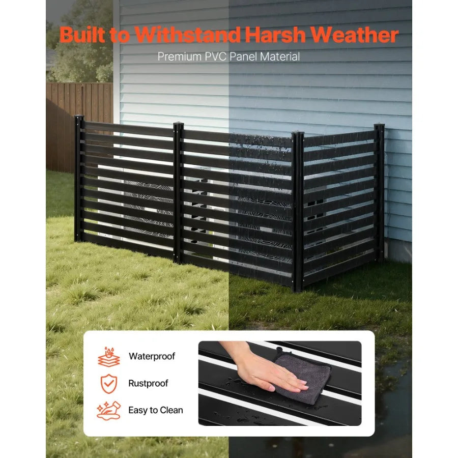 Outdoor Privacy Screen 3 Panel Fence With Stakes