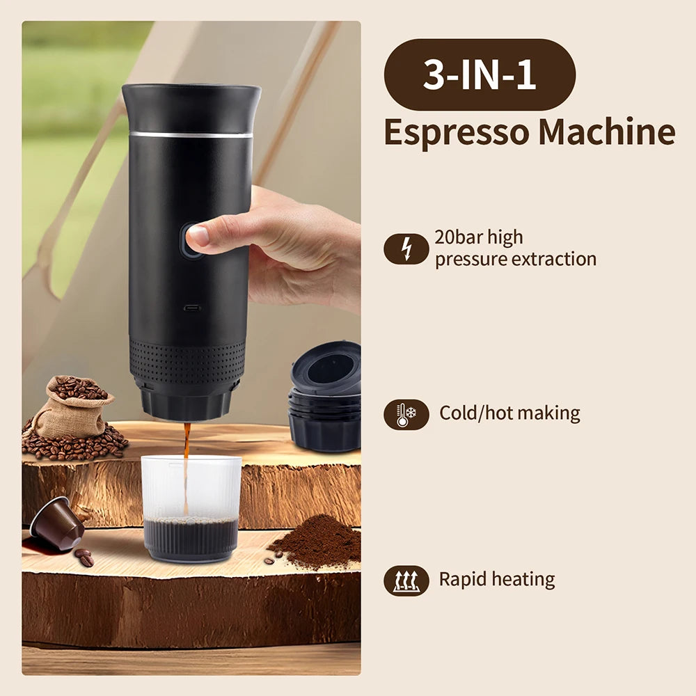 Obecilc Portable Wireless Espresso Coffee Maker 3 in 1