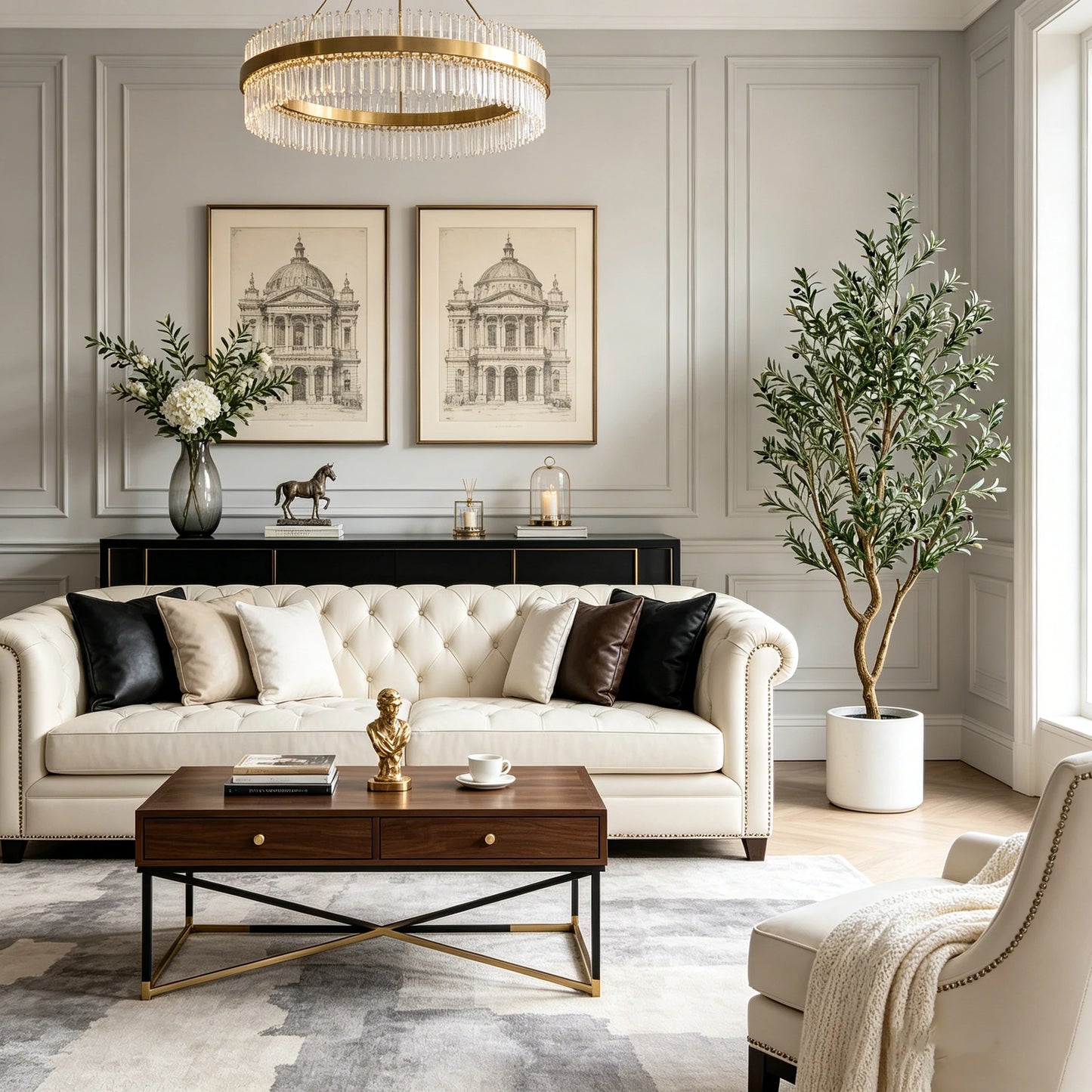 Olitree CN Olive Tree Artificial Indoor Plant With Wood Trunk