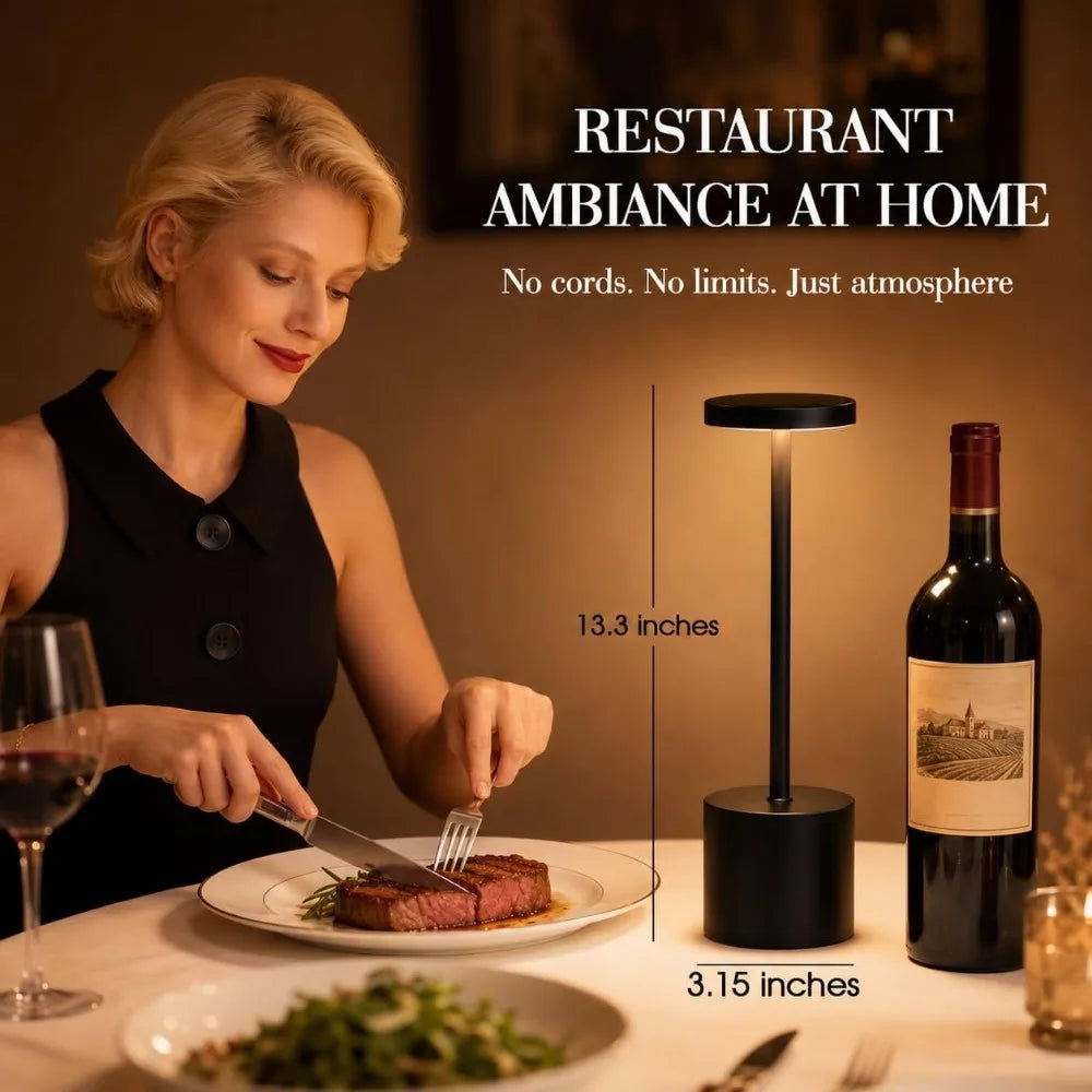 Cordless Table Lamp Set With Touch Control Dimmable 3 Modes Waterproof Portable