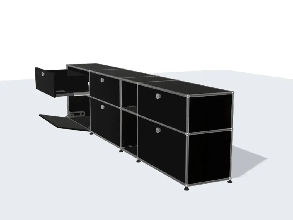 Bigcityfur Modern Metal Corner TV Stand Storage Cabinet