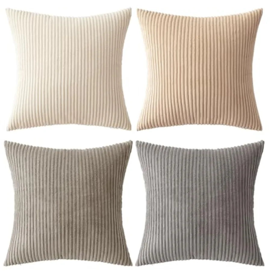 Modern Corduroy Farmhouse Throw Pillow Covers For Couch Decor