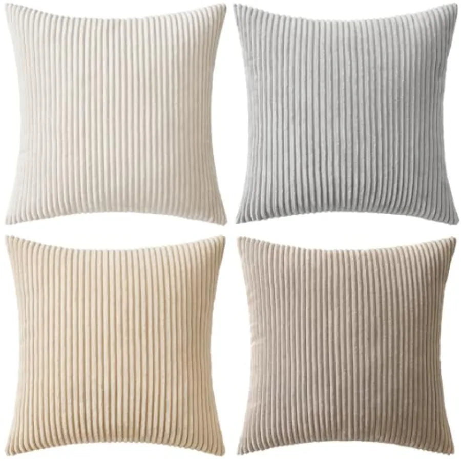 Modern Corduroy Farmhouse Throw Pillow Covers For Couch Decor