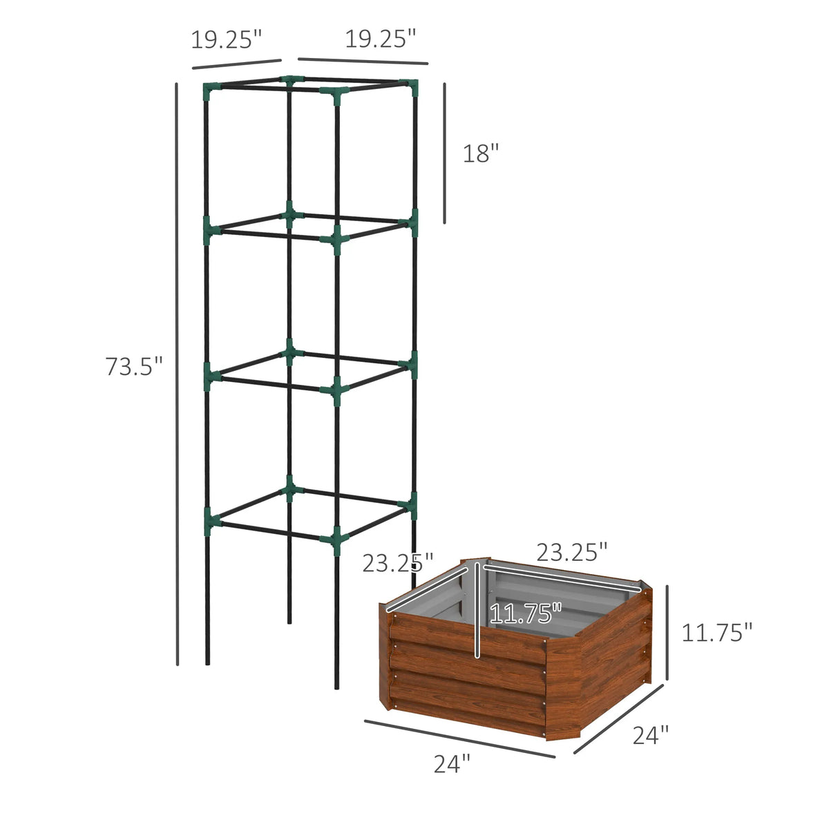 Outsunny Raised Garden Bed With Tomato Trellis And Open Bottom