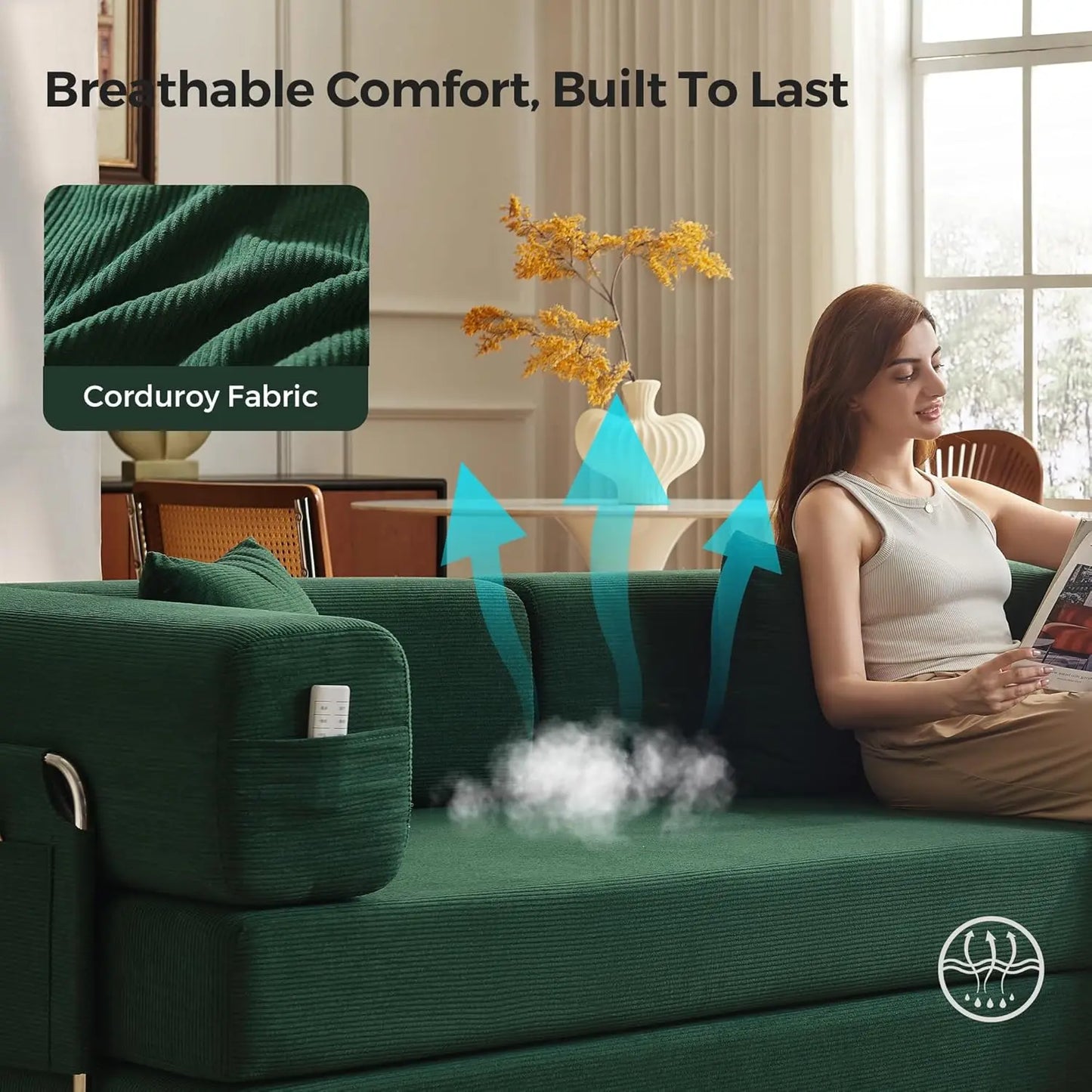 Convertible Sofa Bed With Pillows Corduroy Sleeper Sofa Frame