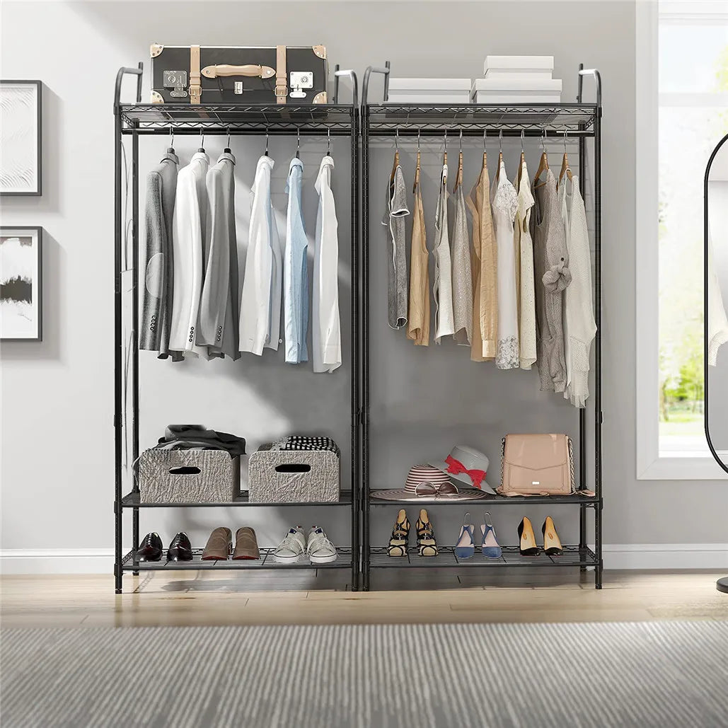 Heavy Duty Metal Clothes Rack Coat Stand Home Storage Organizer