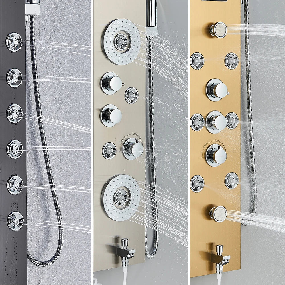 Poiqihy Bathroom Shower Faucet With Handheld Shower Panel