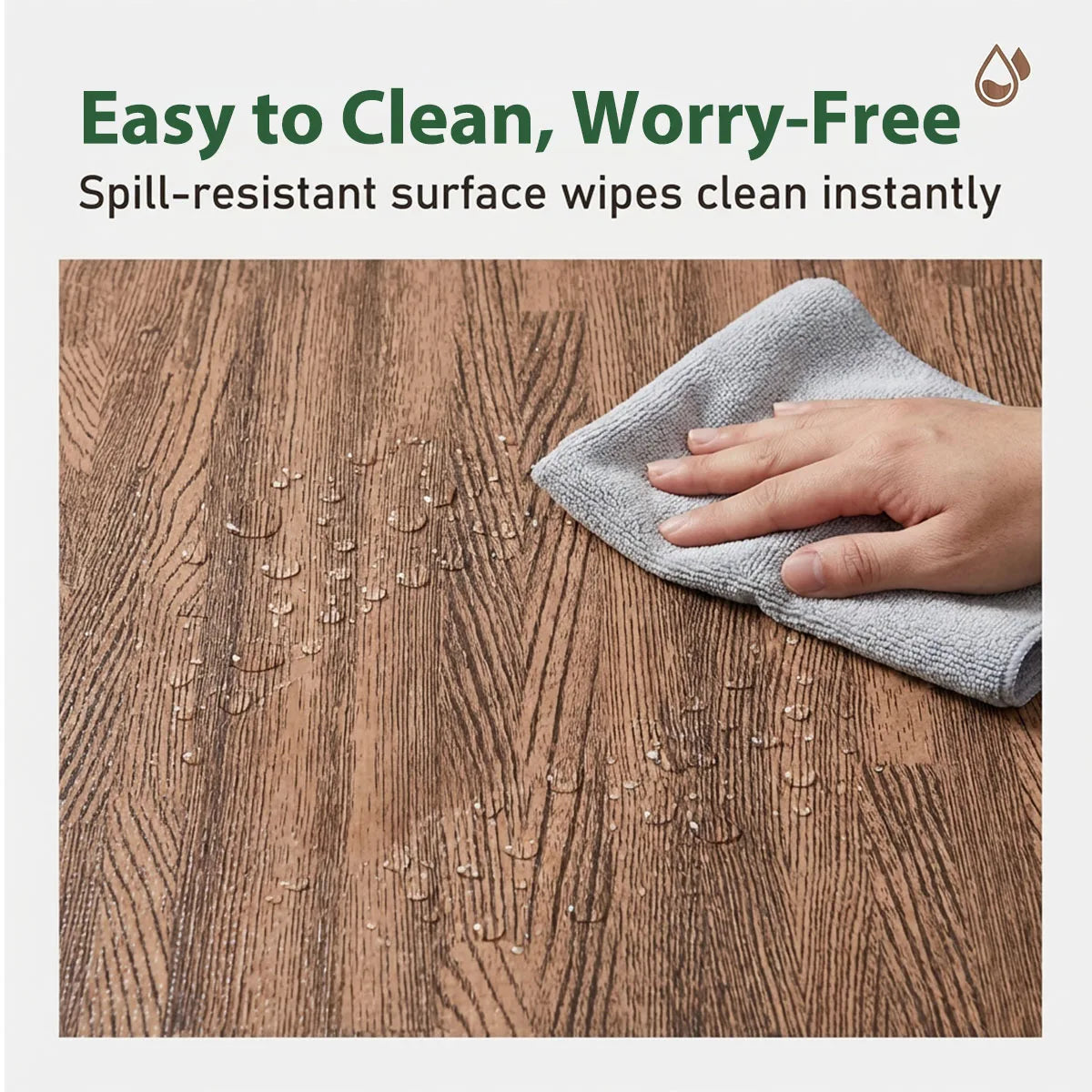 Wood Grain Interlocking EVA Foam Floor Tiles, 24 Pack 30x30cm Waterproof Puzzle Exercise Mat, 1cm Thick Noise Reduction Non Slip Foam Flooring for Living Room Bedroom Gym Kids Playroom