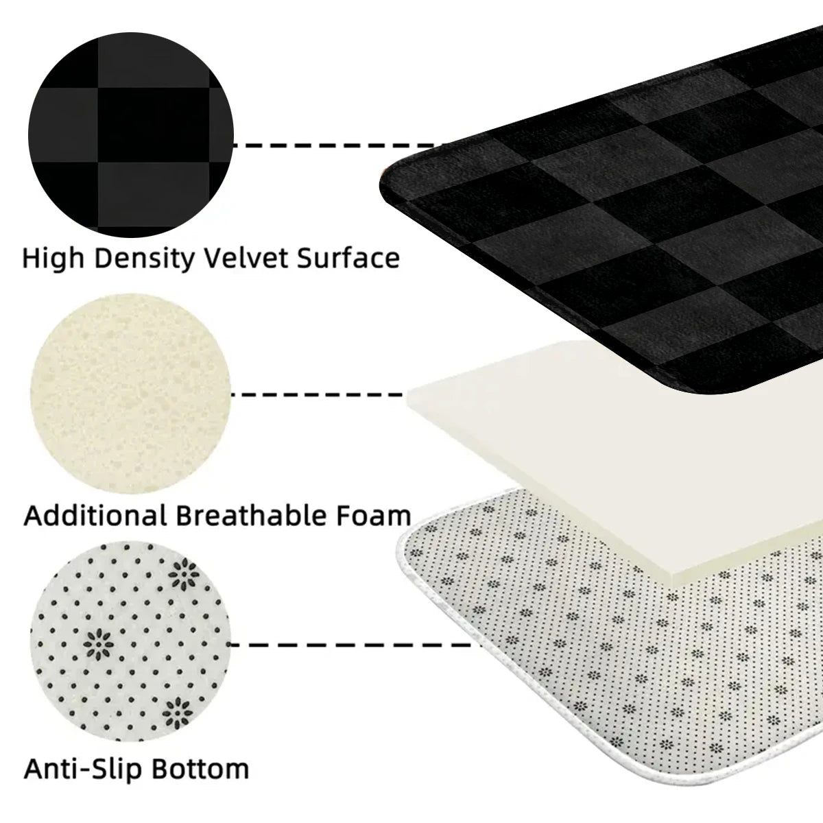 Halloween Castle Pumpkin Gnome Christmas Checkerboard Print Flannel Area Rug, 1.2cm Thick Soft Cushioned Floor Mat, Machine Washable Fluffy Decor Doormat for Entryway Kitchen Bedroom Hallway Multi Style Holiday Indoor Home De