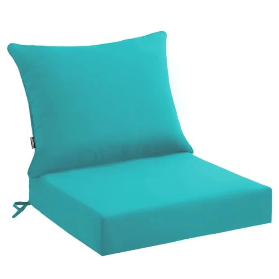 Outdoor Patio Seat Cushions Waterproof Fade Resistant With Removable Cover