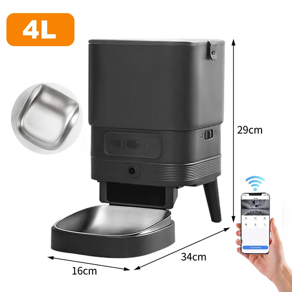 Nityers 4L Automatic Cat Feeder With HD Camera WiFi
