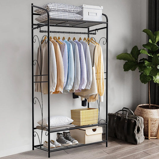 Heavy Duty Metal Clothes Rack Coat Stand Home Storage Organizer