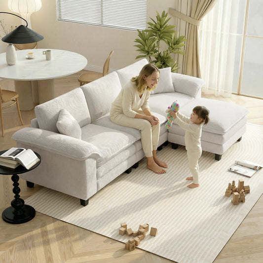 Homcom Modern Velvet Modular Sectional Living Room Sofa