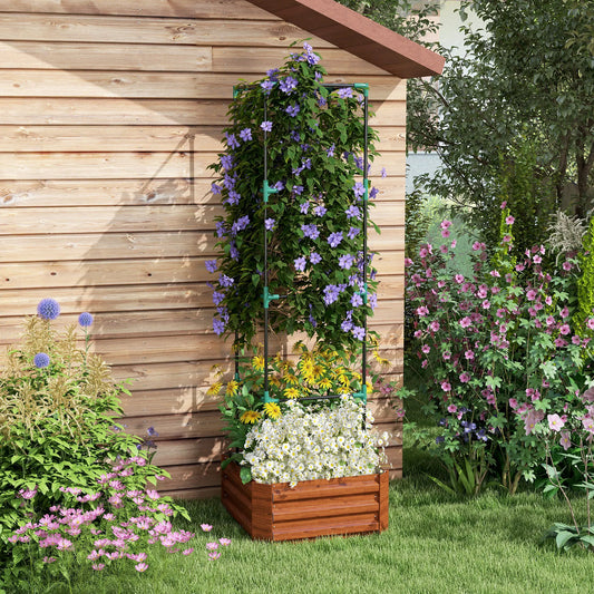 Outsunny Raised Garden Bed With Tomato Trellis And Open Bottom