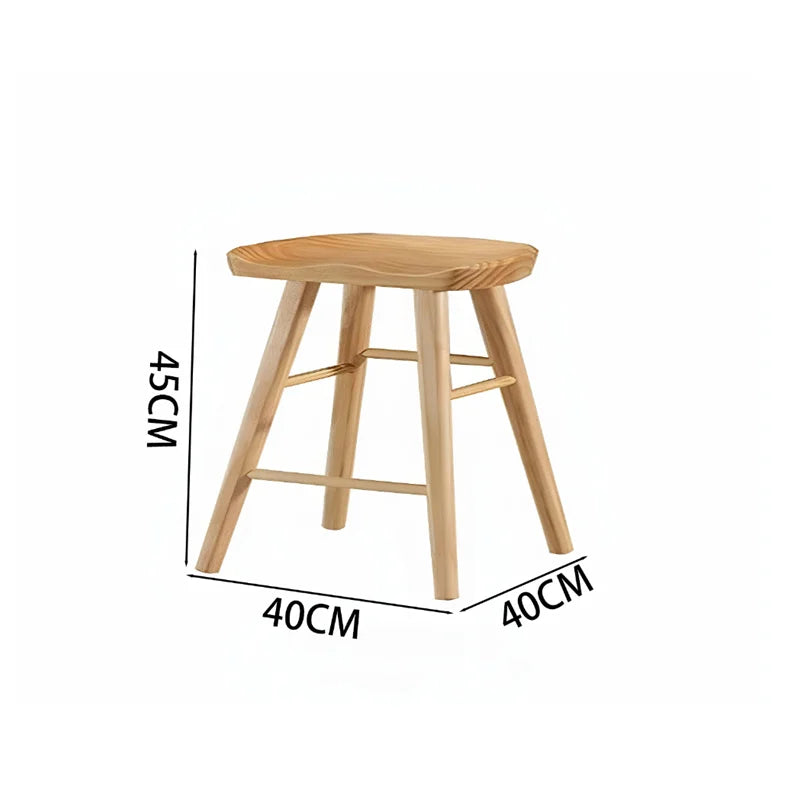 Modern Minimalist Solid Wood Bar Stool for Home and Business