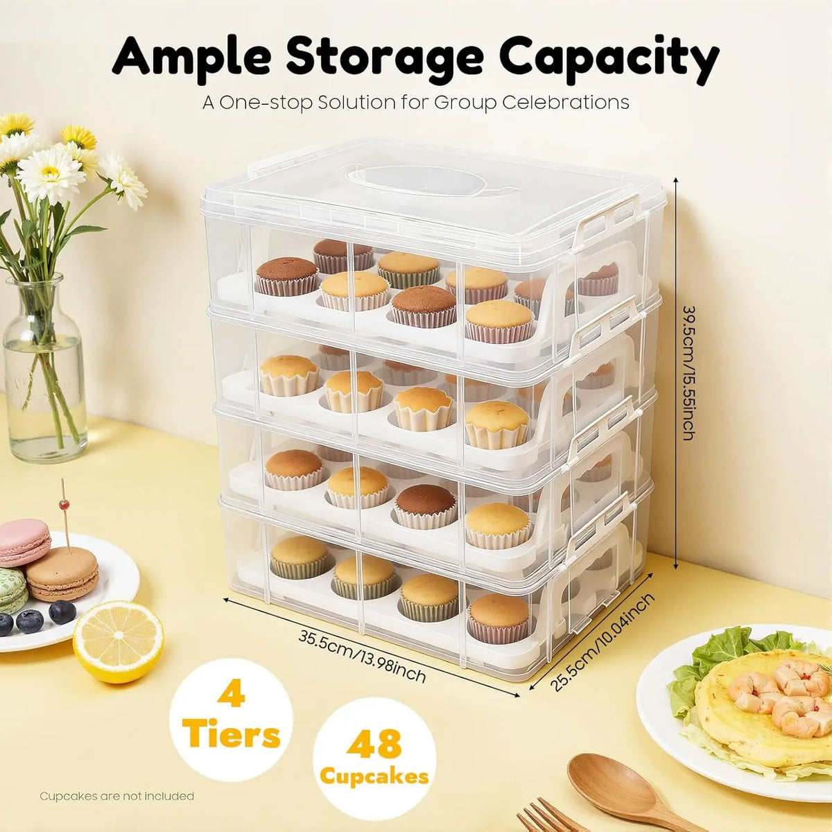 Bymaocar Stacking Cupcake Carrier And Holder Boxes