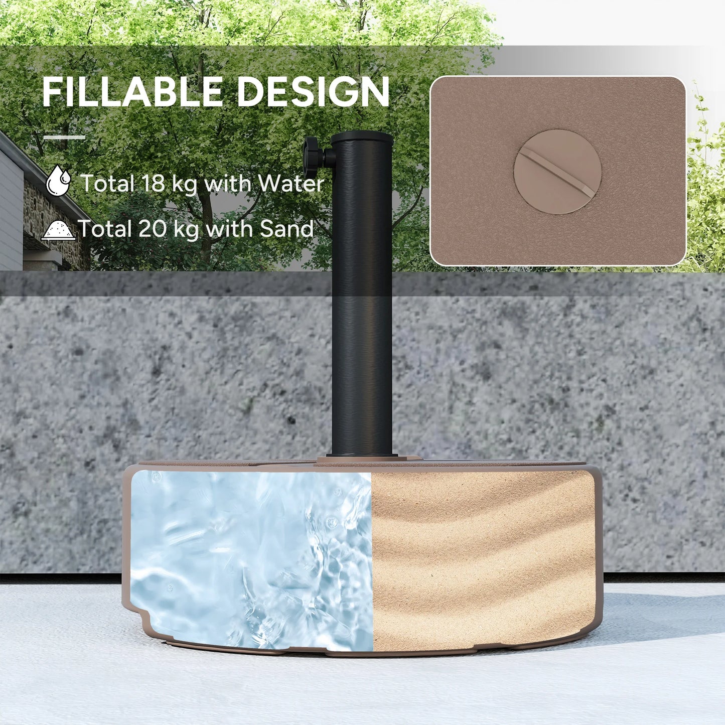 Heavy Duty Outdoor Umbrella Base Water Filled Stand