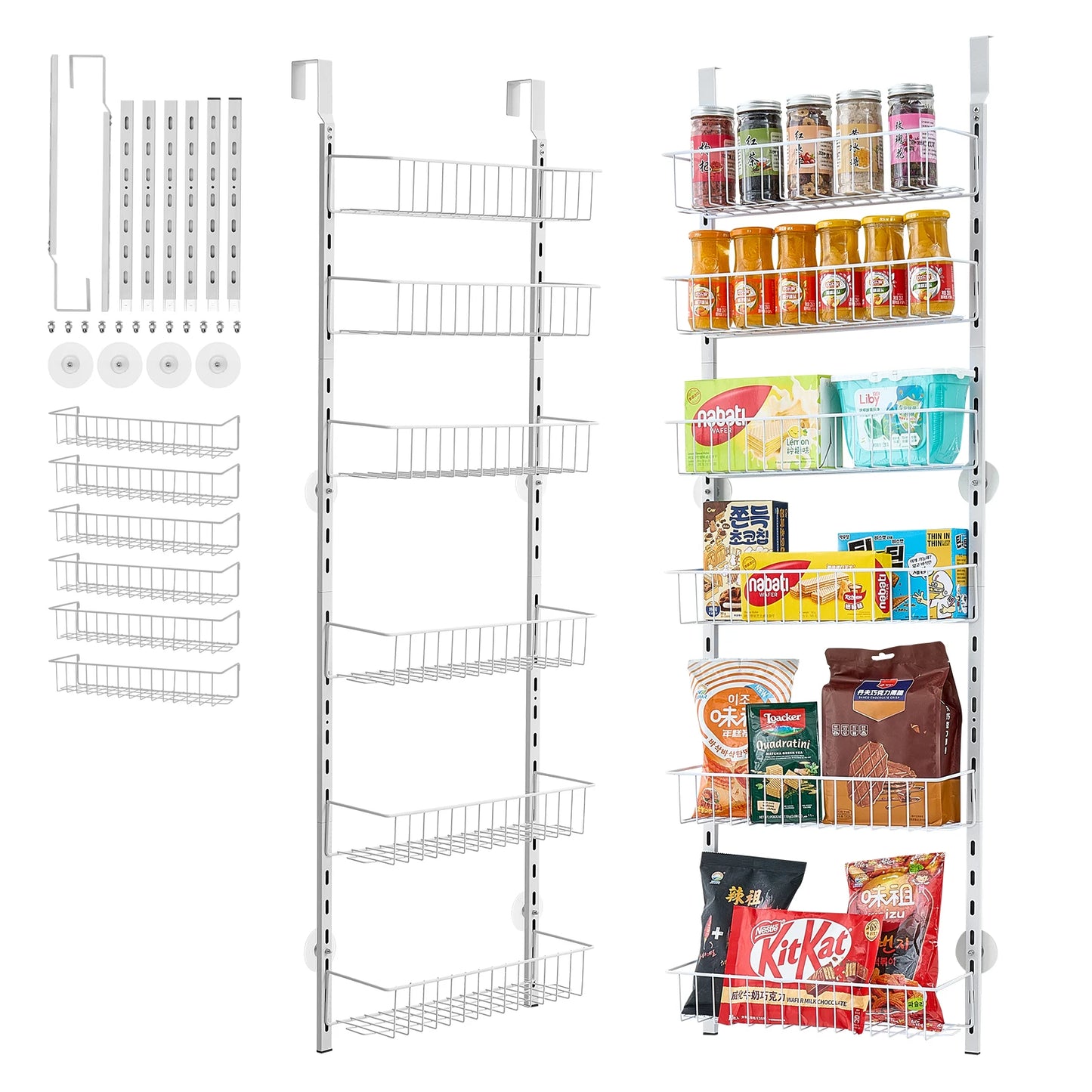 SucceBuy Over the Door Pantry Organizer Six To Ten Tier
