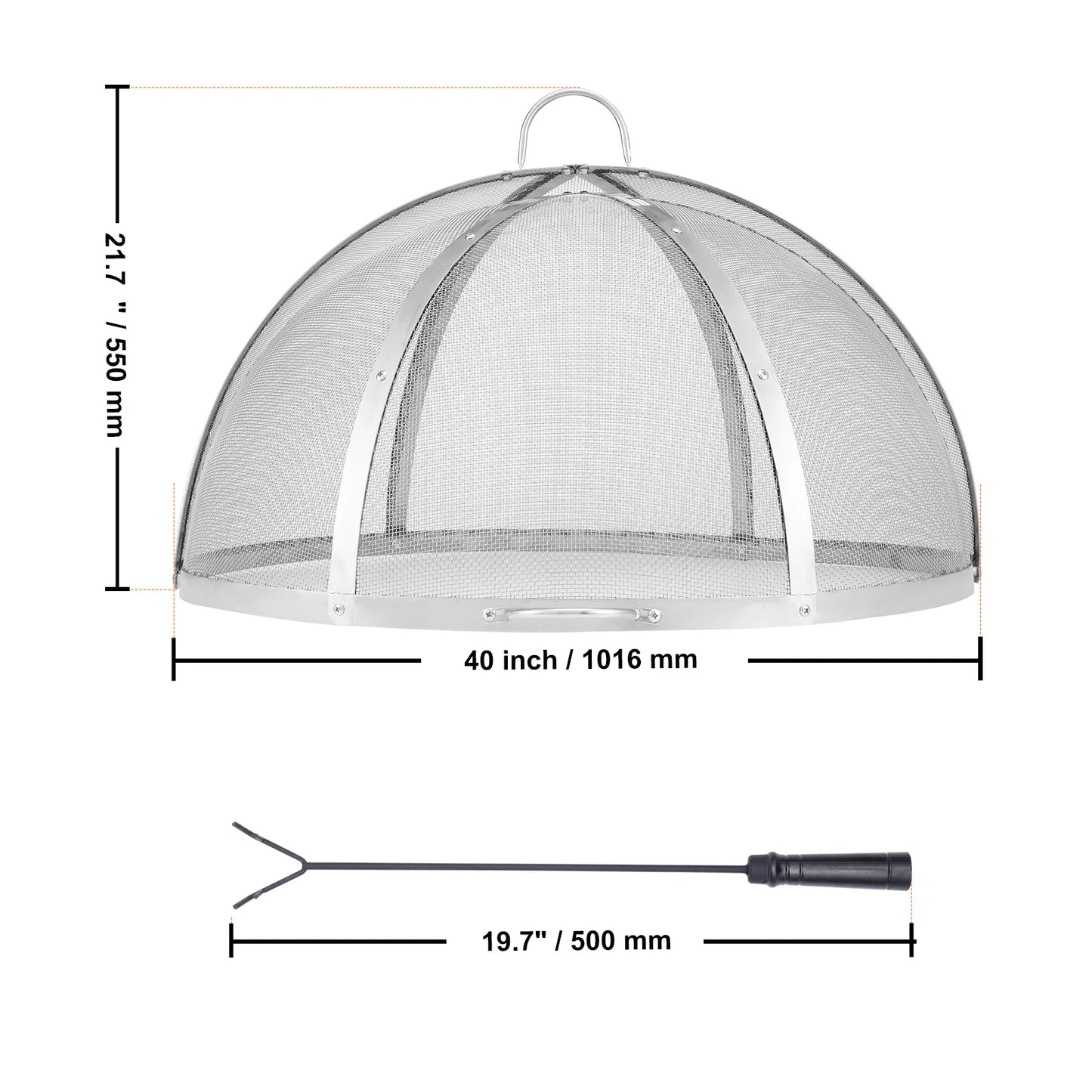 Outdoor Stainless Steel Fire Pit Spark Screen Cover