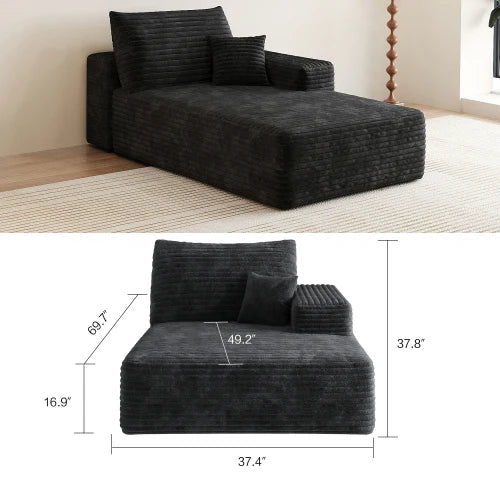 YQXH CN Cloud-Style Sectional Sofa With Corduroy Cover