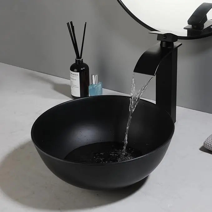 MEKKHALA Oval Acrylic Countertop Vessel Sink Bathroom Washbasin