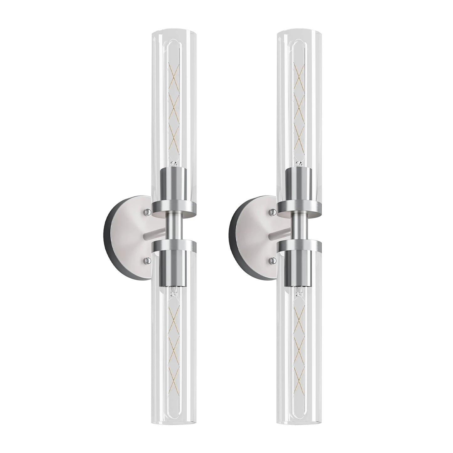 LONGREE Modern Hardwired Matte Black Gold Nickel Bathroom Sconces Set Of 2