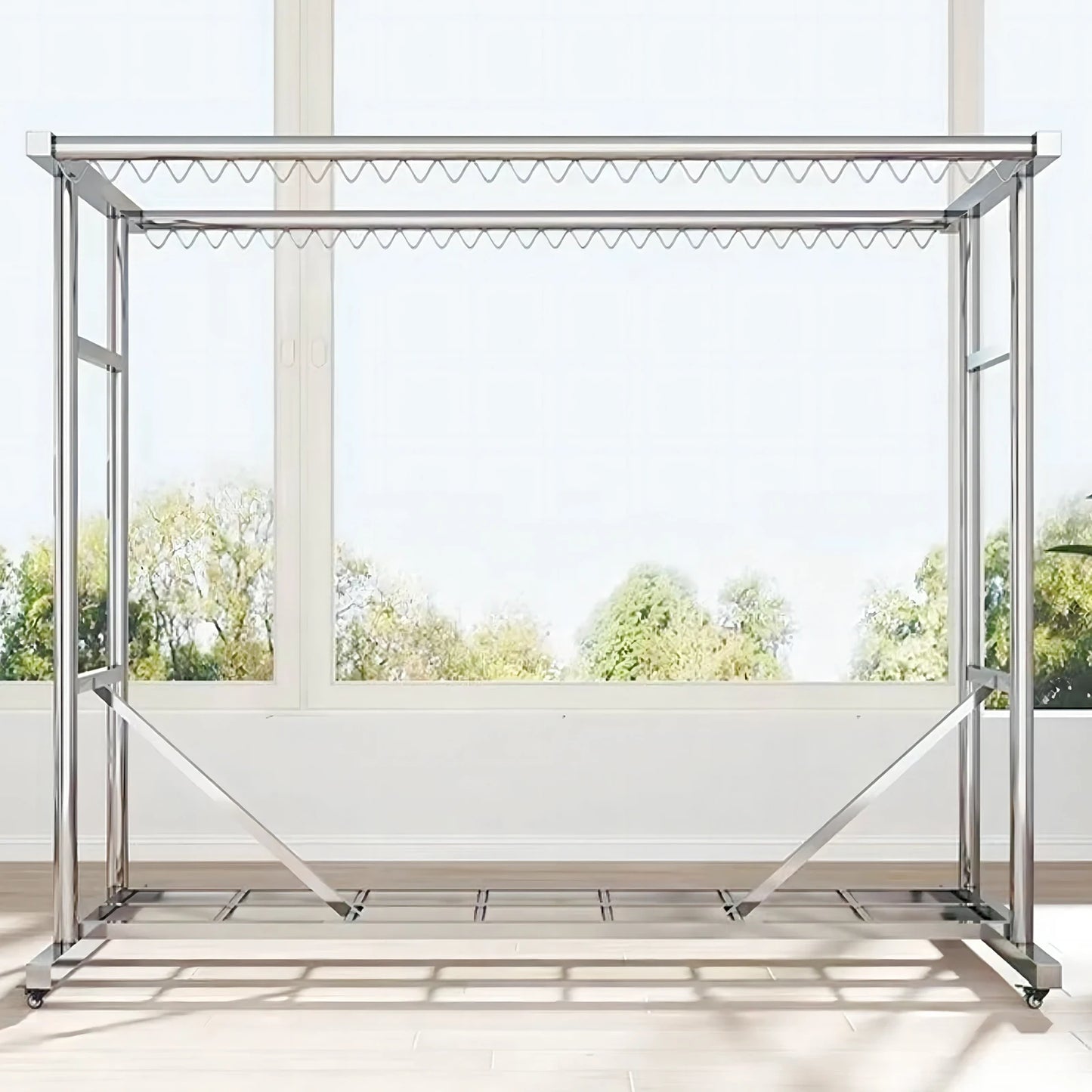 Stainless Steel Floor Drying Rack Heavy Duty Standing Laundry Stand