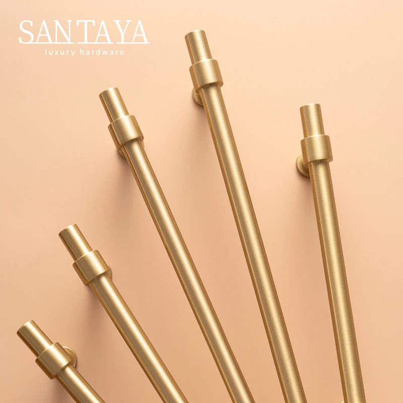 Santaya Modern Solid Brass Cabinet Pull Handle for Furniture