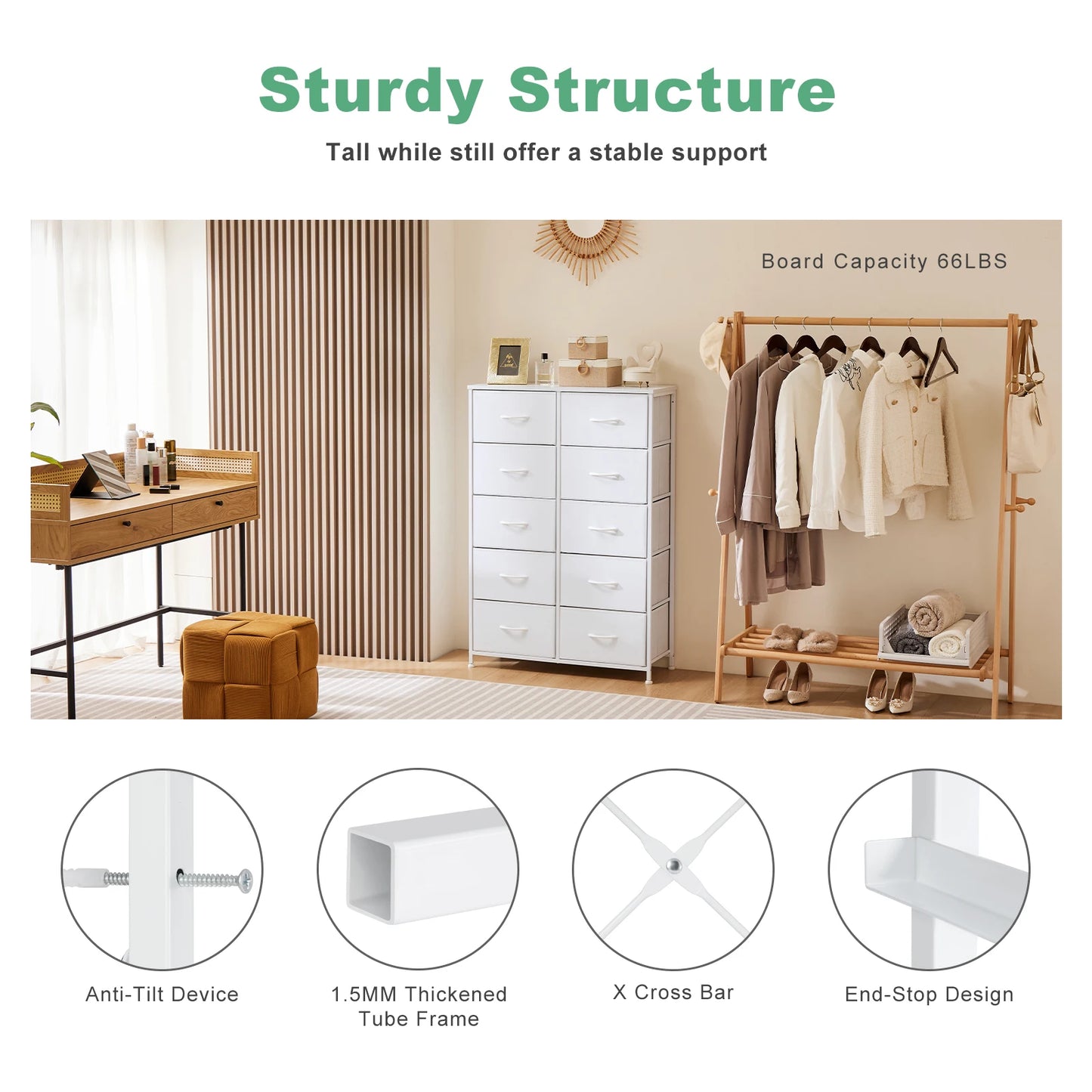 MCQ Living Room 10 Drawer Cabinet Storage Dresser Furniture
