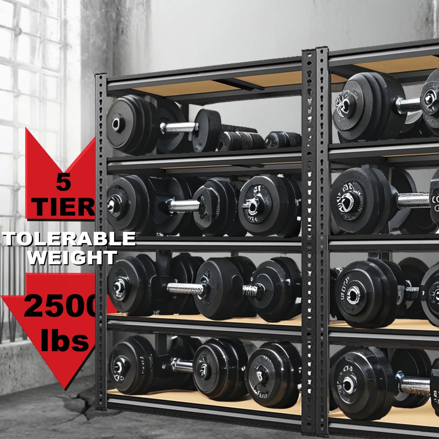 Heavy Duty Adjustable Garage Shelving Unit 2000 Lbs Capacity