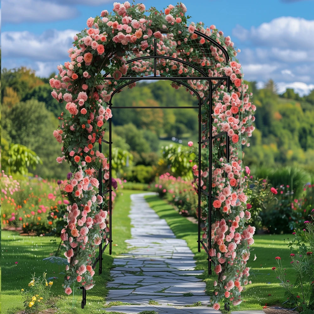 Wisfor U Shaped Metal Tall Garden Plant Trellis for Climbing Vegetables