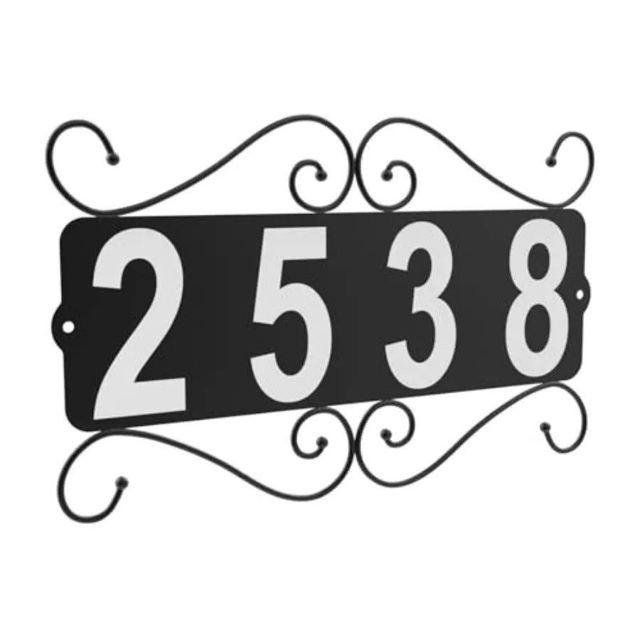 Wooden Address Plaque With Mailbox Numbers Waterproof Horizontal Mount