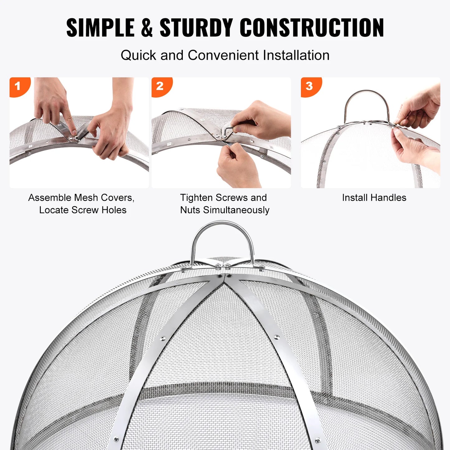 Outdoor Stainless Steel Fire Pit Spark Screen Cover