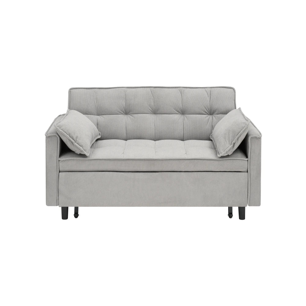Corduroy Modular Sectional Sleeper Sofa With Pull Out Bed