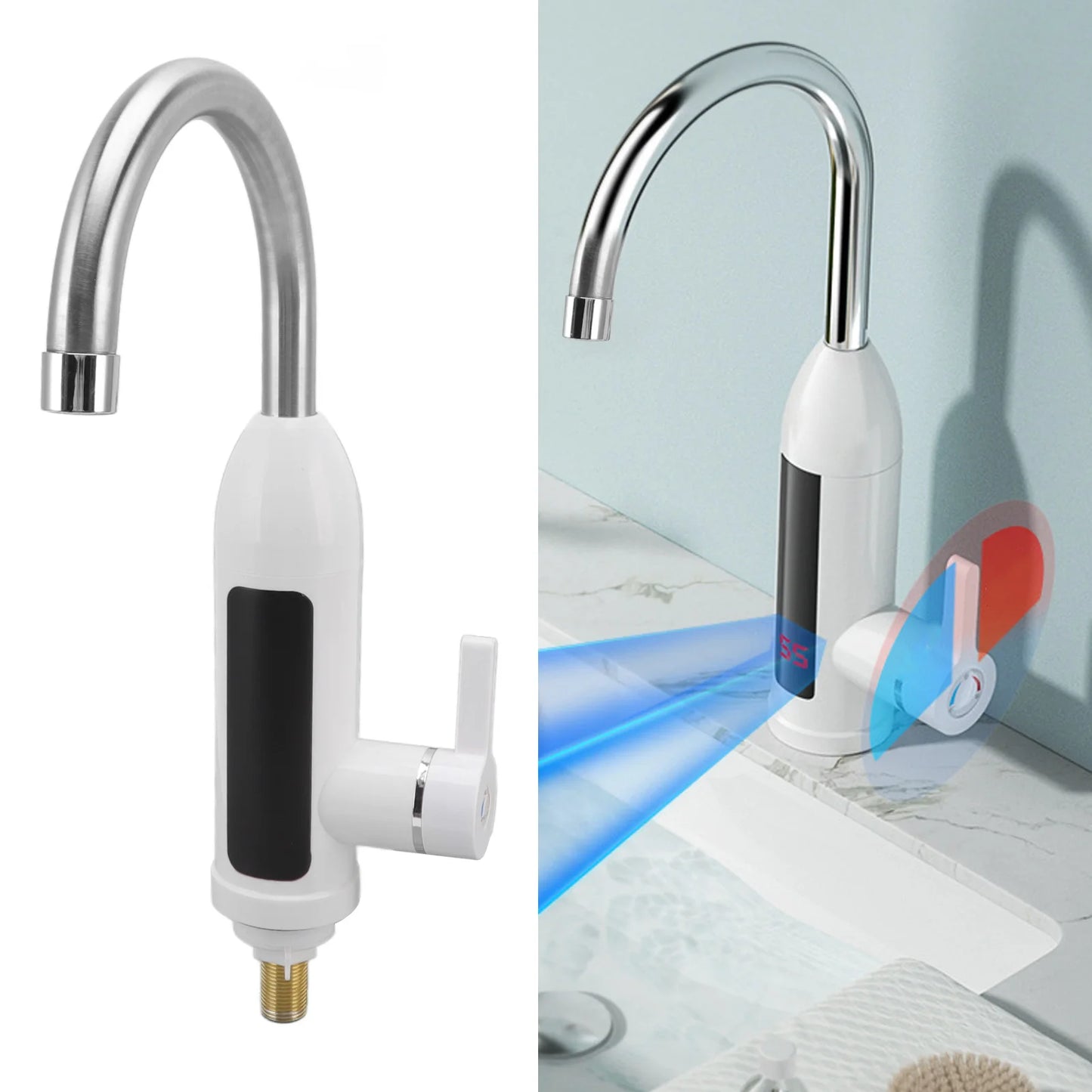 TOPINCN 3000W Instant Water Heater Faucet 360 Degree Rotatable