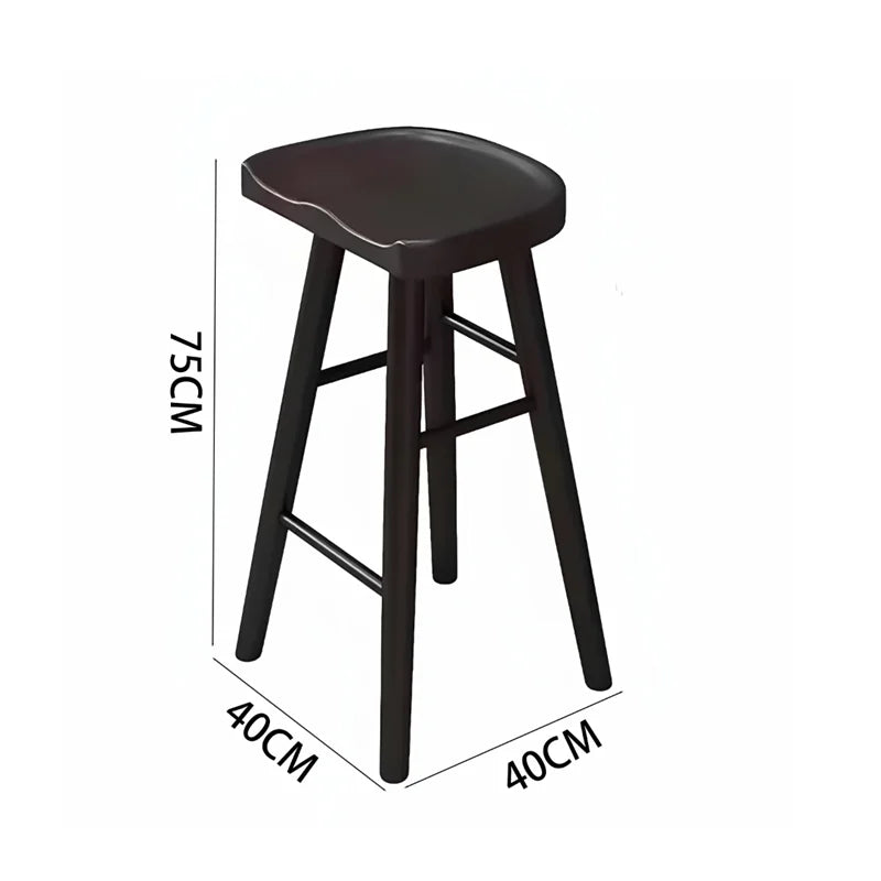 Modern Minimalist Solid Wood Bar Stool for Home and Business